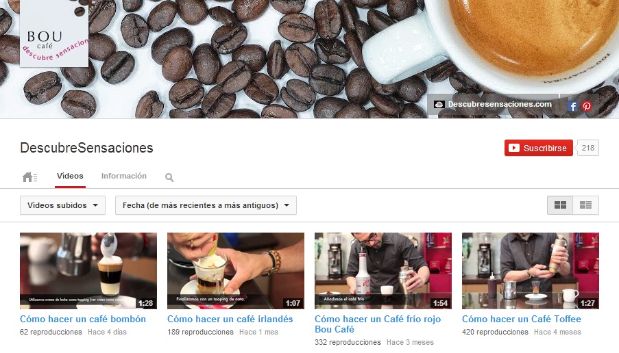 ¡50.000 visitas a nuestro canal de youtube¡ Fórmate con BOU Café
