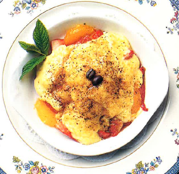 Sabayón de fresitas del bosque con café